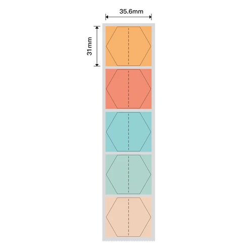 NIIMBOT Etikettklistremerker B1 / B21 / B3 serien 35,6 x 31 mm / 220 stk / Heksagondesign