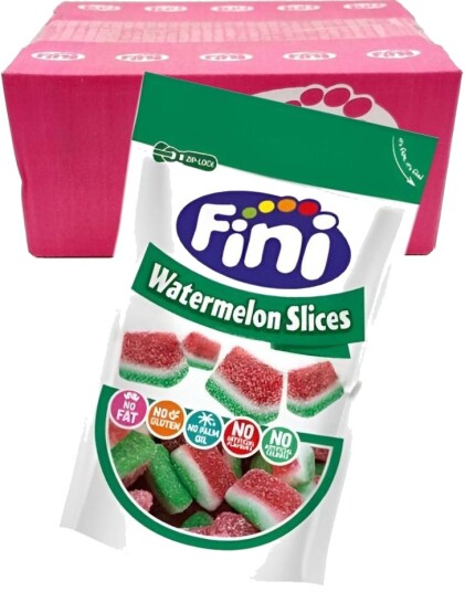 16 stk Fini Sour Watermelon Slices Sure Vannmelon Vingummibiter Hel Eske 2,64 kg