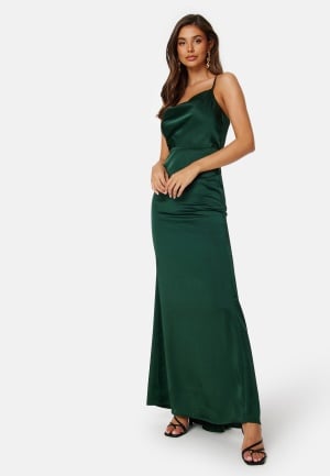 Bubbleroom Occasion Waterfall Satin Gown Dark green 42 Bubbleroom Occasion Waterfall Satin Gown Dark green 42