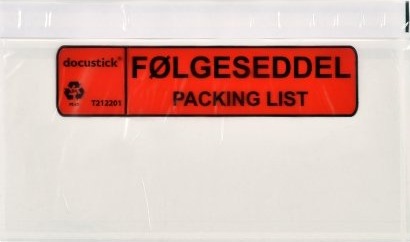 Følgeseddellomme C65/Dl Med Tryk 1000St