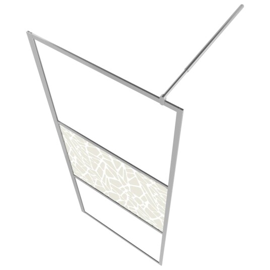 Dusjvegg med hylle krom 90x195 cm ESG-glass og aluminium Dusjvegg med hylle krom 90x195 cm ESG-glass og aluminium