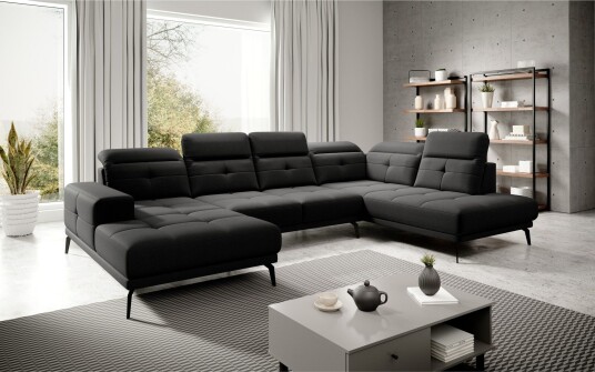 Devender Sofa m. Divan og Sjeselong Svart