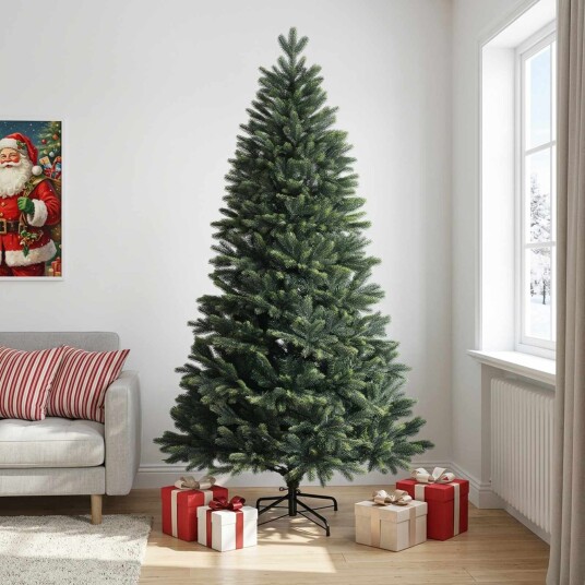 vidaXL Kunstig sammensatt juletre 210 cm PVC og metall Grønn