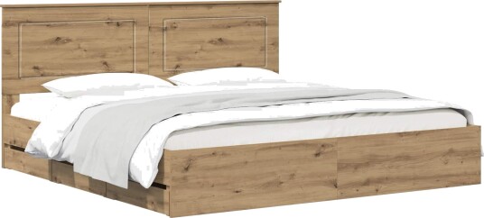 vidaXL Bed Frame with Storage and Headboard Artisan Oak 180 x 200 cm