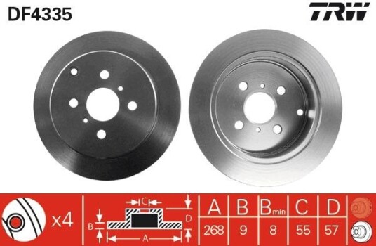 Bremseskive TRW DF4335 Bremseskive TRW DF4335