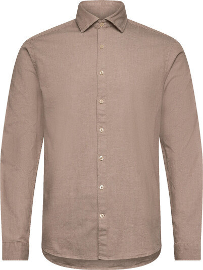 Lindbergh Soft Indigo Stretch Shirt L/S Beige XXL
