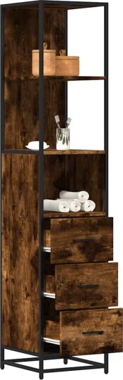 Vidaxl Baderomsskap røkt eik 35x37,5x166 cm konstruert tre 849246