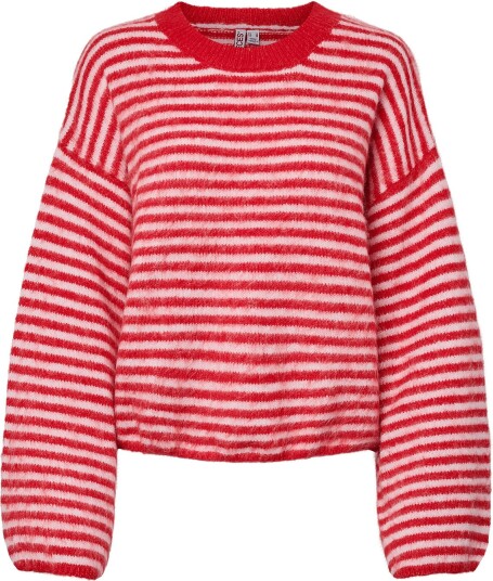 Pieces Pcada Ls O Neck Knit Bc   FLAME SCARLET   M