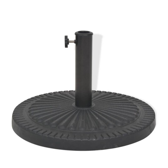 vidaXL Parasollfot harpiks rund svart 29 kg