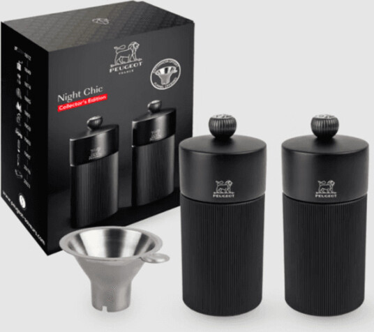Peugeot Duo Line Mp+Ms 12Cm Matt Sort+Trakt I Rustfritt Stål   Black   12 CM