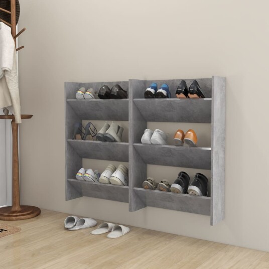 vidaXL Veggskoskap 2 stk betonggr? 60x18x90 cm sponplater vidaXL Veggskoskap 2 stk betonggr? 60x18x90 cm sponplater