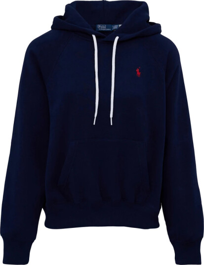 Polo Ralph Lauren Shrunken Fit Fleece Hoodie   Navy   M