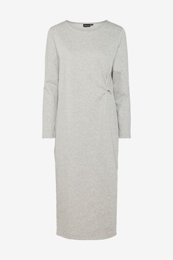 Pieces Sweatshirt kjole pcSinori LS Knot Sweat Dress Grå