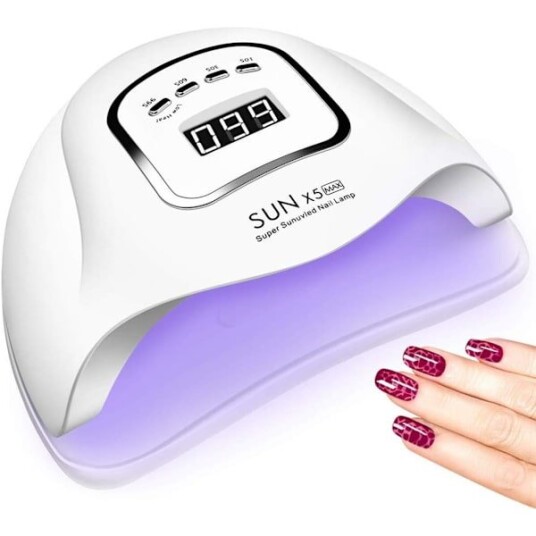 150W LED Neglelampe Profesjonell Negletørker Gel Polish Lys UV Neglelys med 4 Timerinnstillinger LED Neglelakk Herde Gel Tørker