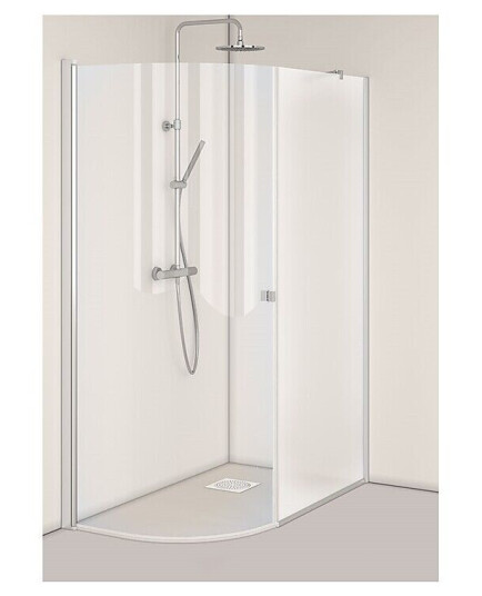 Hafa Igloo Pro J Dusjhjørne 80x146 cm, Alu/Klarglass/Frostet