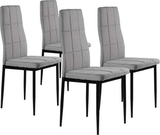 Sett med 4 grå spisestuestoler moderne design Sett med 4 grå spisestuestoler moderne design