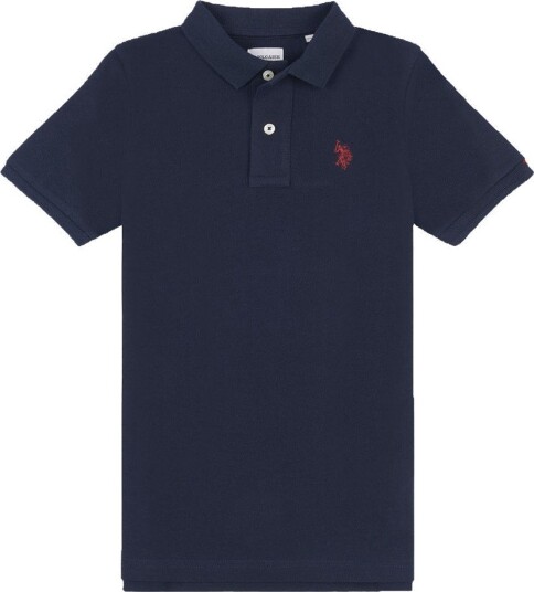 Us Polo Kids Dhm Pique Polo Dark Sapphire Navy / Haute Red 15 16 Skjorter Us Polo Kids Dhm Pique Polo Dark Sapphire Navy / Haute Red 15 16 Skjorter