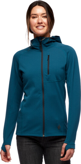 Black Diamond Women's Coefficient Fleece Hoody Azurite L, Azurite