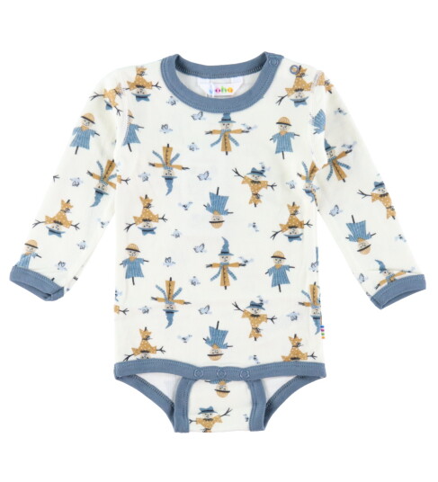 Joha Body L/æ   Ull/Bambus   Off White   Joha   70   Langermet Body Blå Hvit