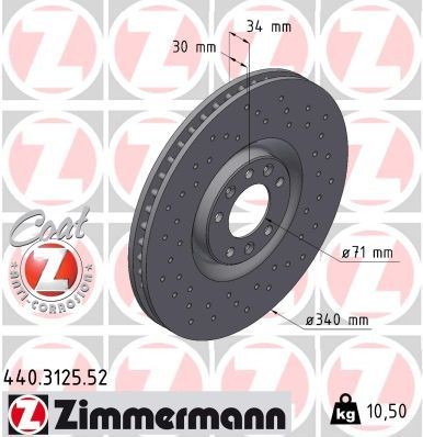 Bremseskive ZIMMERMANN 440.3125.52