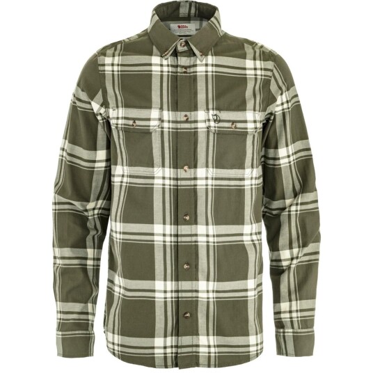 Fjellreven Övik Lite Flannel Shirt M Laurel Green chalk White M