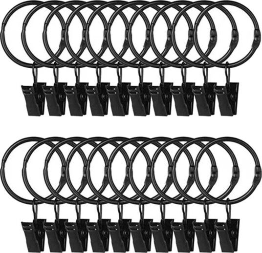 Inf Gardinringer med klips 20 stk. Inf Gardinringer med klips 20 stk.