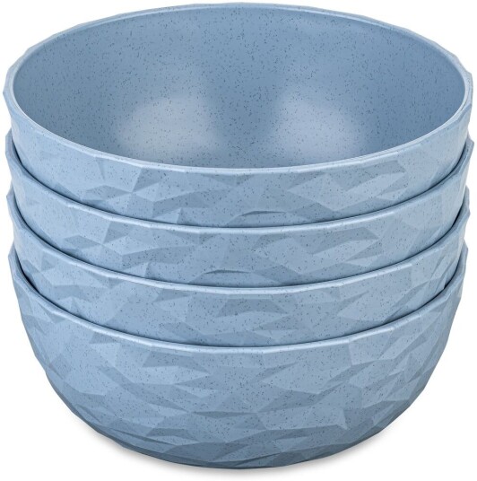 Koziol Club bolle Ø16,2 cm 4 pakning biocirkulær termoplast Nature flower blue