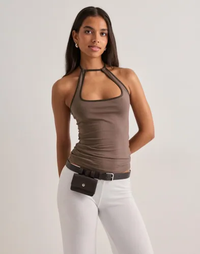Nelly Brun Contrast Halterneck Top