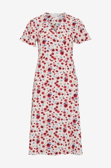 Vila Omslagskjole viLovie S/S Wrap Midi Dress Grå