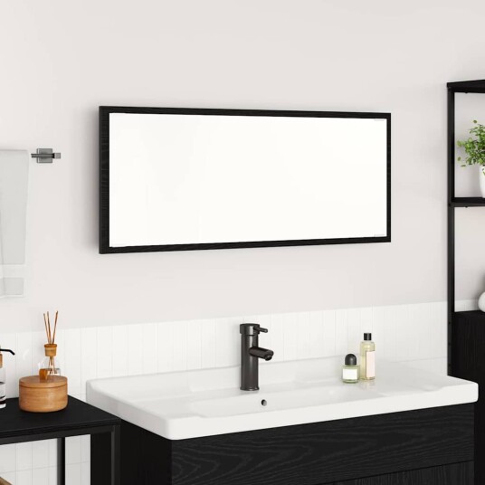  Badespeil Svart eik Glass MDF Stort Speil Badespeil