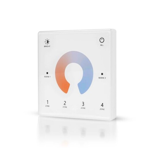 Fjernkontroll for LED stripe AGGE CCT veggmontert berøringspanel med 4 soner RF 2,4 GHz Kun fjernkontroll Fjernkontroll for LED stripe AGGE CCT veggmontert berøringspanel med 4 soner RF 2,4 GHz Kun fjernkontroll