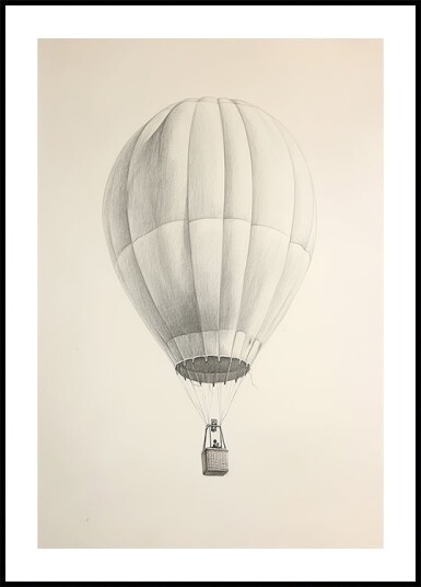 Vintage Hot Air Balloon Sketch Plakat Plakat / 100x150cm