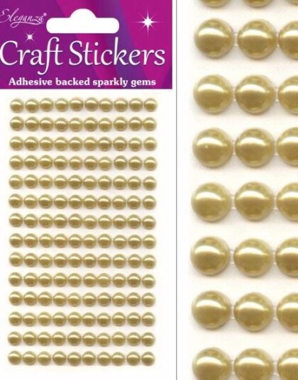 240 stk Selvklebende Gullfarget Perler 4 mm