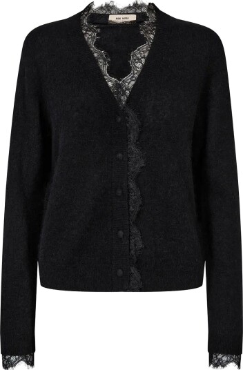 MOS MOSH Mmhelmi Lace Knit Cardigan   BLACK   XL