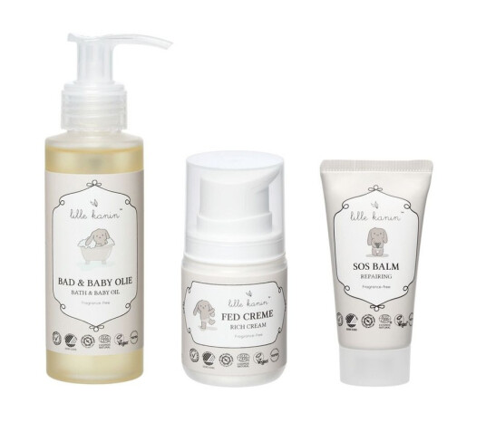 Lille Kanin Bath And Baby Oil 100 ml + Lille Kanin Rich Creme 50 ml + Lille Kanin SOS Balm 30 ml