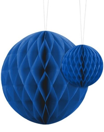 Blå Honeycomb Ball VELG STØRRELSE 10 20 cm