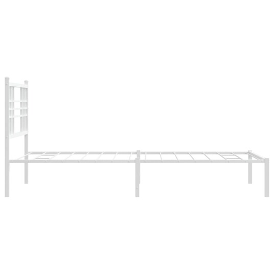 Sengeramme i metall med hodegavl hvit 107x203 cm 8721012373334