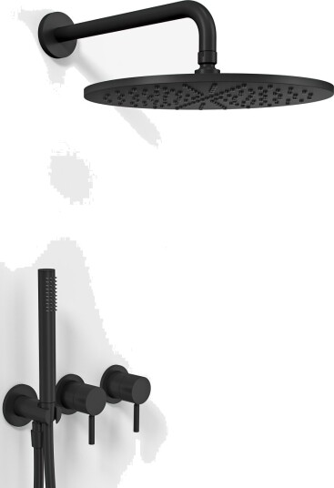 Semplice SBR801 S07 Rain De Luxe Ø30cm Vegg Matt Svart Dusjsett