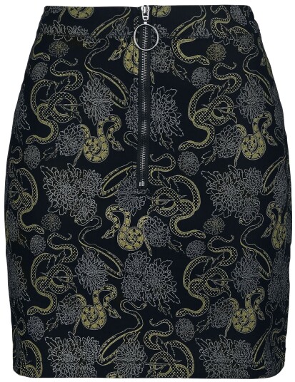 Banned Alternative Goth Kort skjørt Slither Skirt XS til XL Damer svart