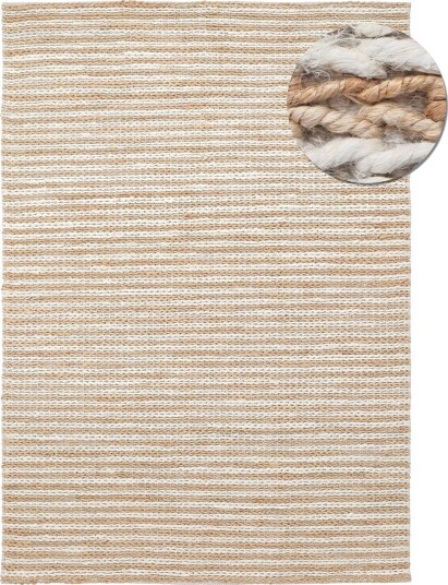 Juteteppe Howrah Braided Jute natur/hvit Størrelse: 200 x 290 cm