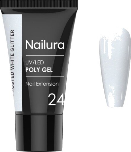 Nailura Poly Gel 24 – Frosted White Glitter – 30 ml Nailura Poly Gel 24 – Frosted White Glitter – 30 ml