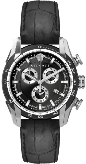 Versace Herreklokke VE2I00121 V Ray Sort/Lær Ø44 mm Versace Herreklokke VE2I00121 V Ray Sort/Lær Ø44 mm