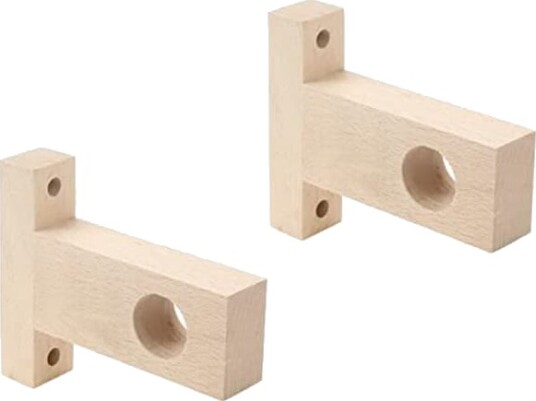 Ubehandlet endebrakett i tre for gardinstenger 30 mm