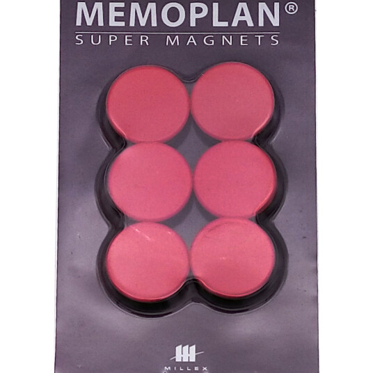 MILLEX MEMOPLAN MAGNET 6STK RØD Ø25MM MILLEX MEMOPLAN MAGNET 6STK RØD Ø25MM