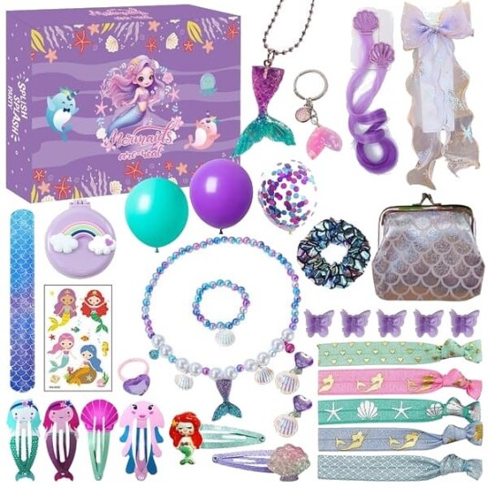 Adventskalender 24 dager havfrue ornament overraskelse perfekt for jenters julegaver