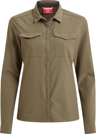 Craghoppers Women"s Nosilife Pro Long Sleeved Shirt V Wild Olive 10 Craghoppers Women"s Nosilife Pro Long Sleeved Shirt V Wild Olive 10