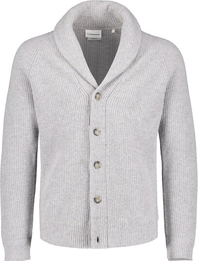 Lindbergh Lambswool Shawlcollar Cardigan   MID GREY MEL   XXL