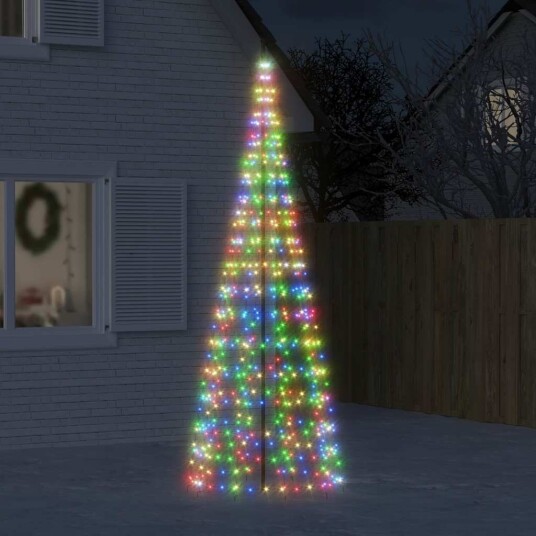 vidaXL Juletrelys på flaggstang 550 LED fargerik 300 cm