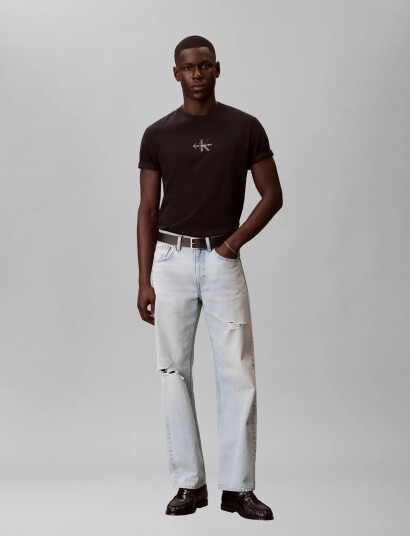 Calvin Klein Jeans Ss 30S Micro Monologo Graphic Te Black XXL