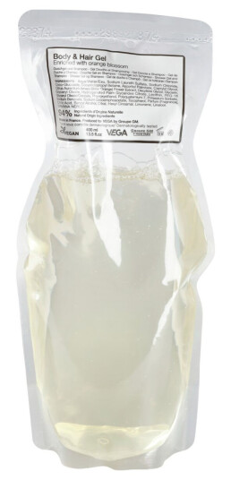 VEGA Sjampo og dusjsåpe V-Touch Mountain Spa 2-i-1 i en refillpose; 400 ml; Transparent; 18 Stykk / Forpakning